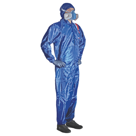 blue polyester overall