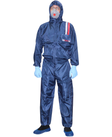 blue polyester overall