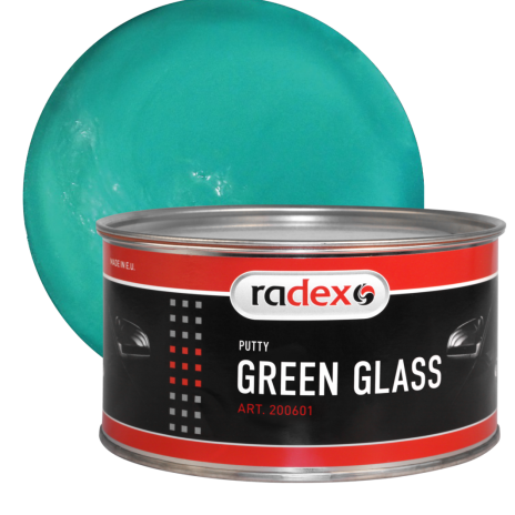 green glass putty with color