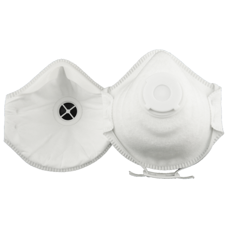 white particulate respirator with exhale valve p2
