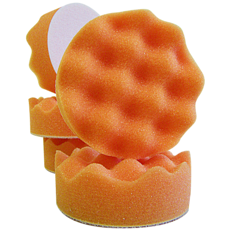orange waffled structure mini polishing pads